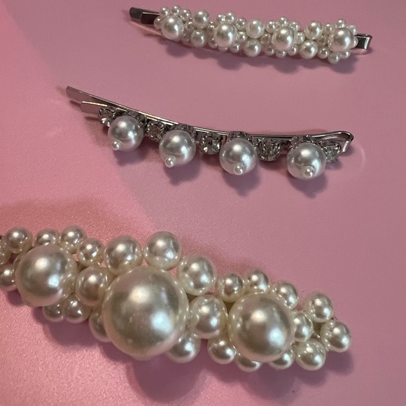 Pez Accessories - Solid Pearl Hair Clips Set Hair Barrettes Fashion Hairpins Snap Hairstyling Sets